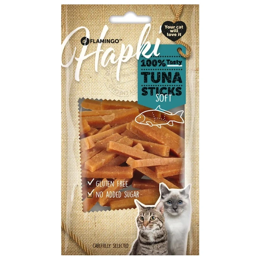 Flamingo Kattesnack Hapki Strips med Tun 50 Gram